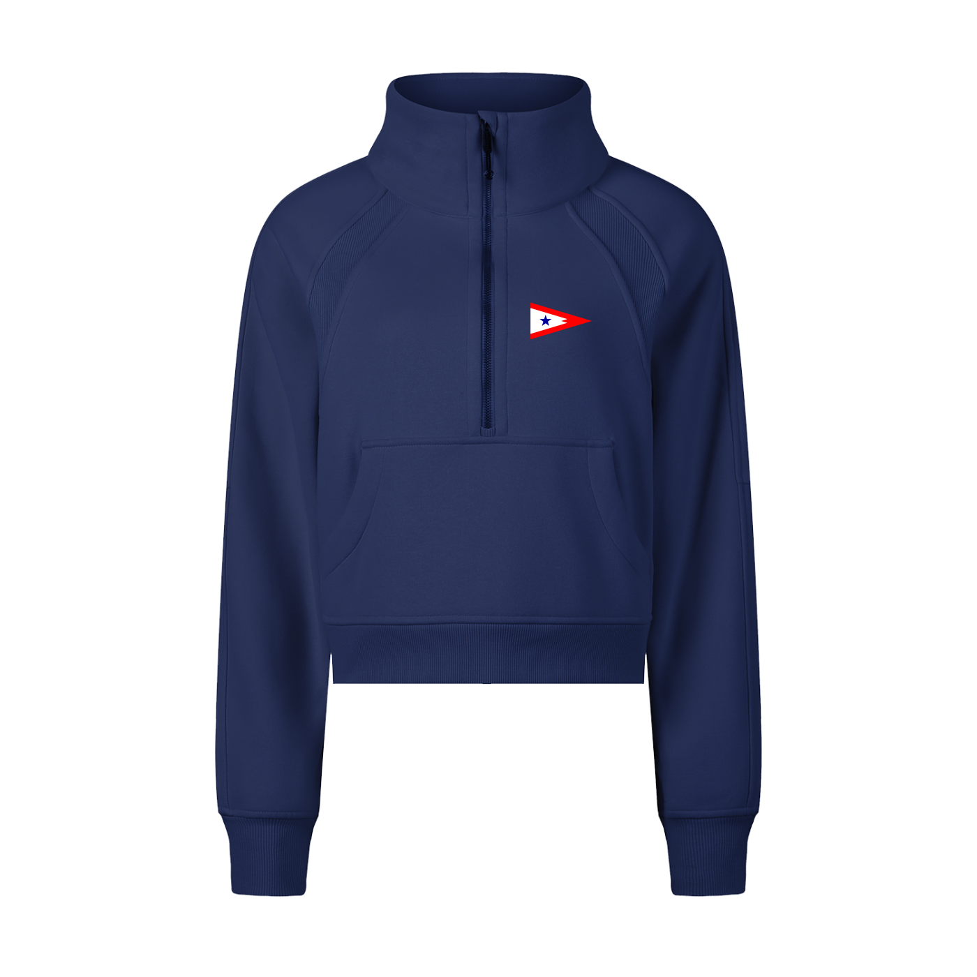 Essentials Navy Cropped Half-Zip Sweatshirt- MYC