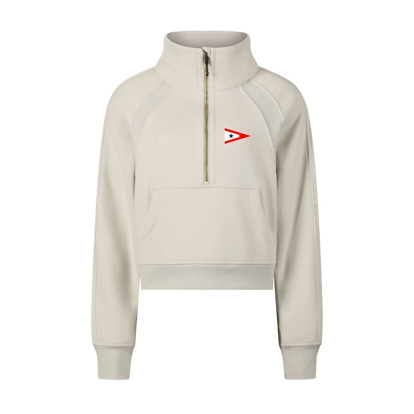 Cropped Half-Zip Sweatshirt