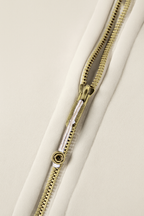 Essentials Cream Cropped Half-Zip Sweatshirt