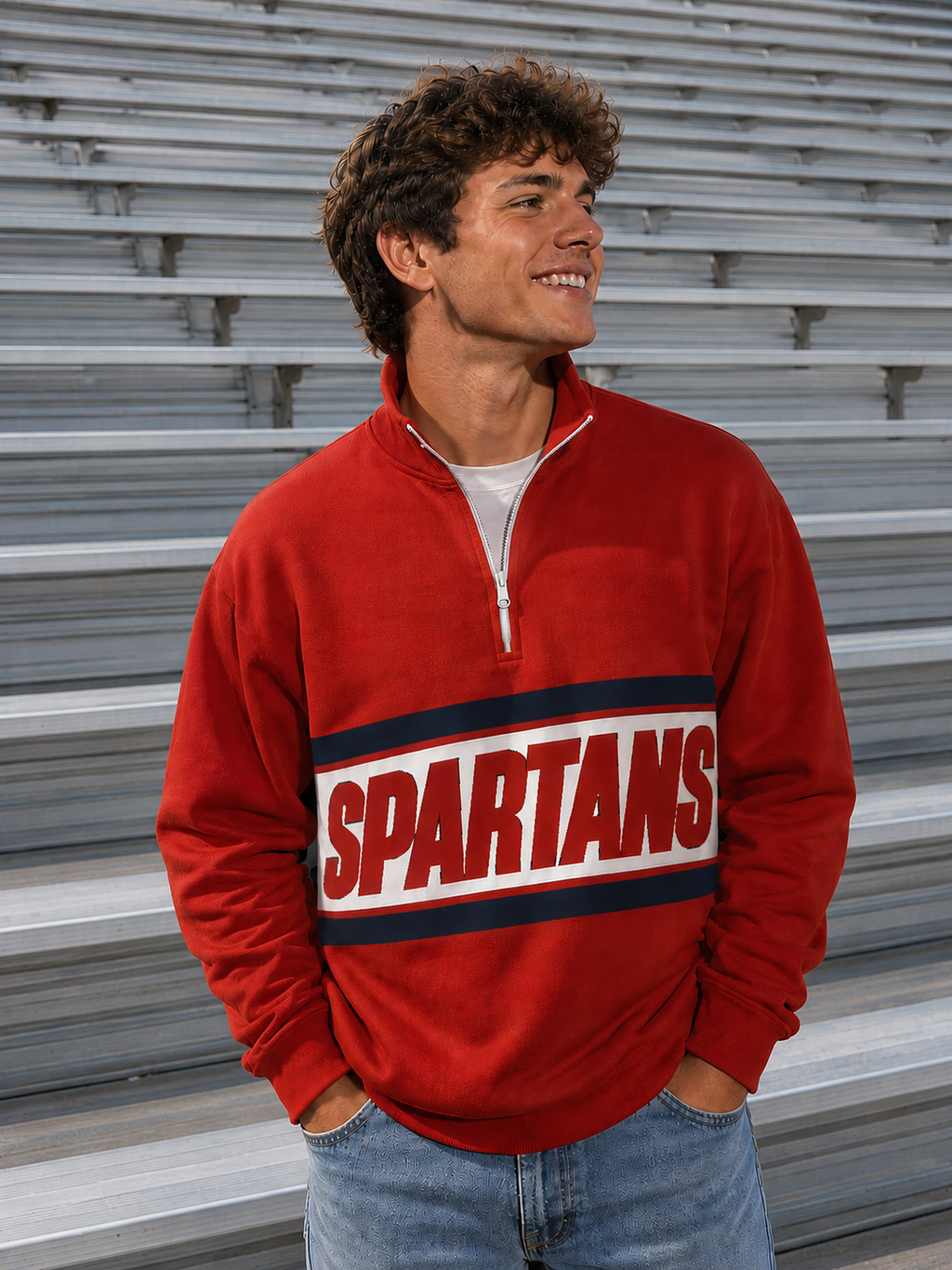Spartans Quarter-Zip Sweater